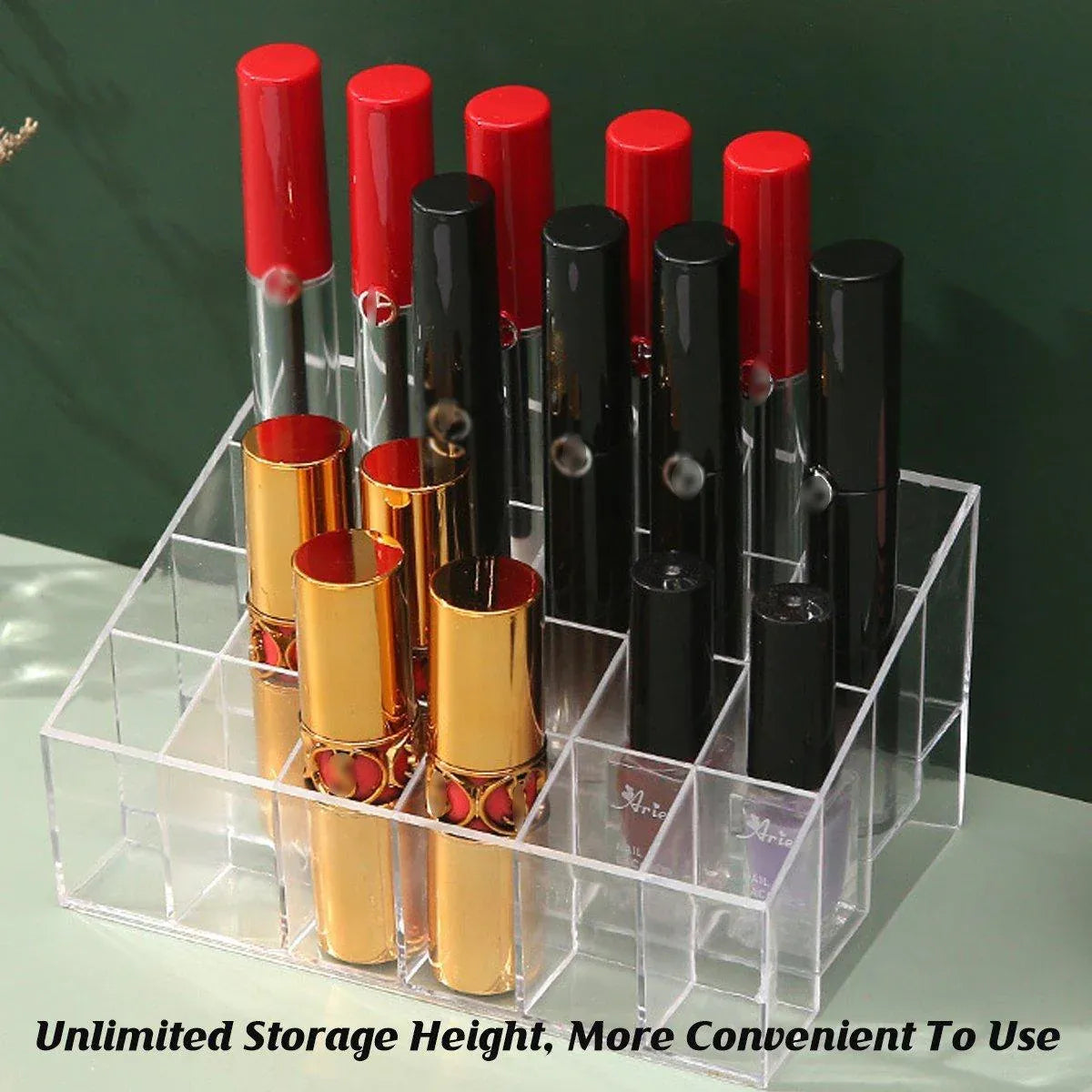 Premium Transparent Acrylic Lipstick Organisers – 3 Pack