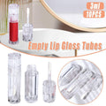 Premium 10pcs 3ml Transparent Lip Gloss Tubes with Applicator Wands