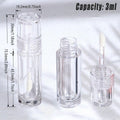 Premium 10pcs 3ml Transparent Lip Gloss Tubes with Applicator Wands