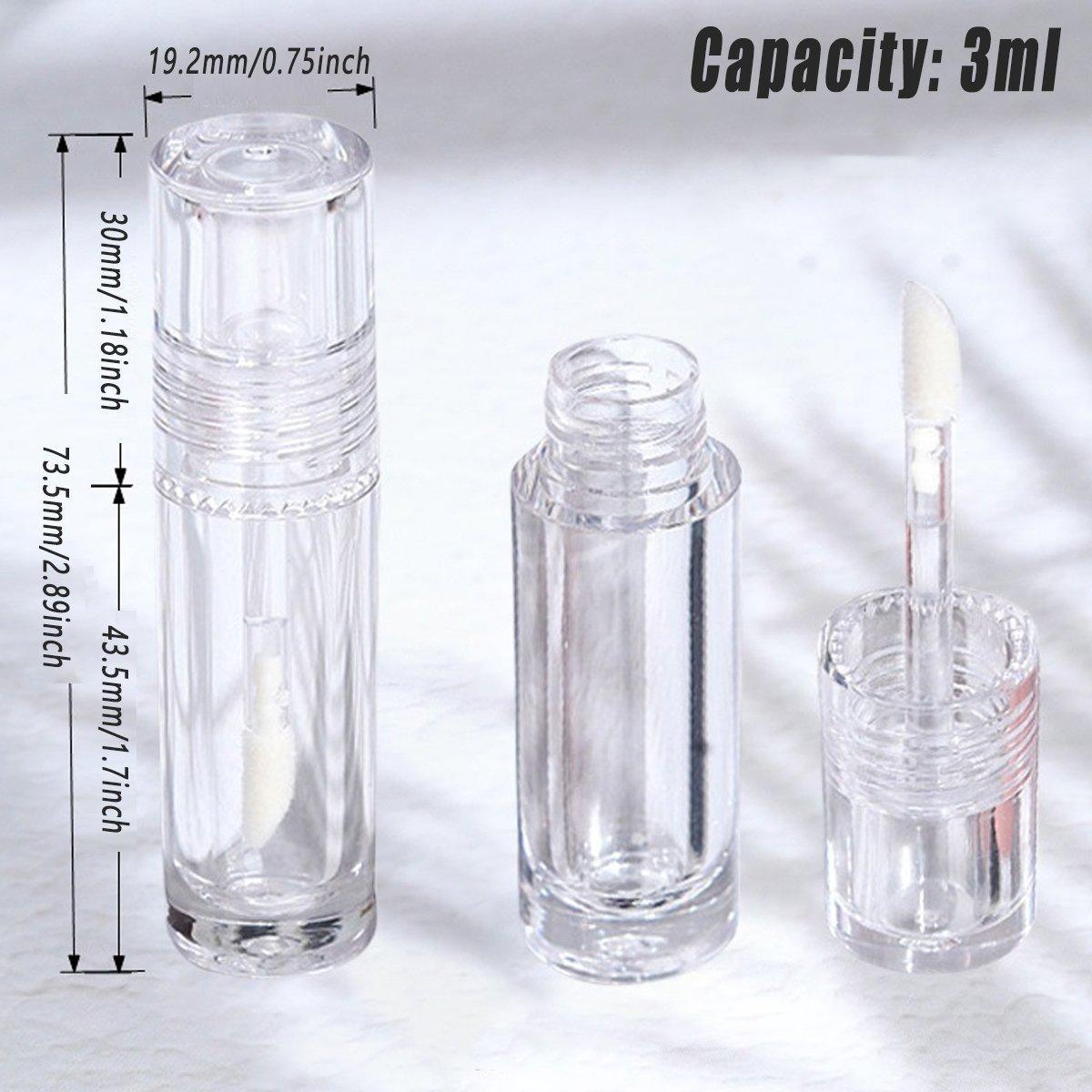 Premium 10pcs 3ml Transparent Lip Gloss Tubes with Applicator Wands