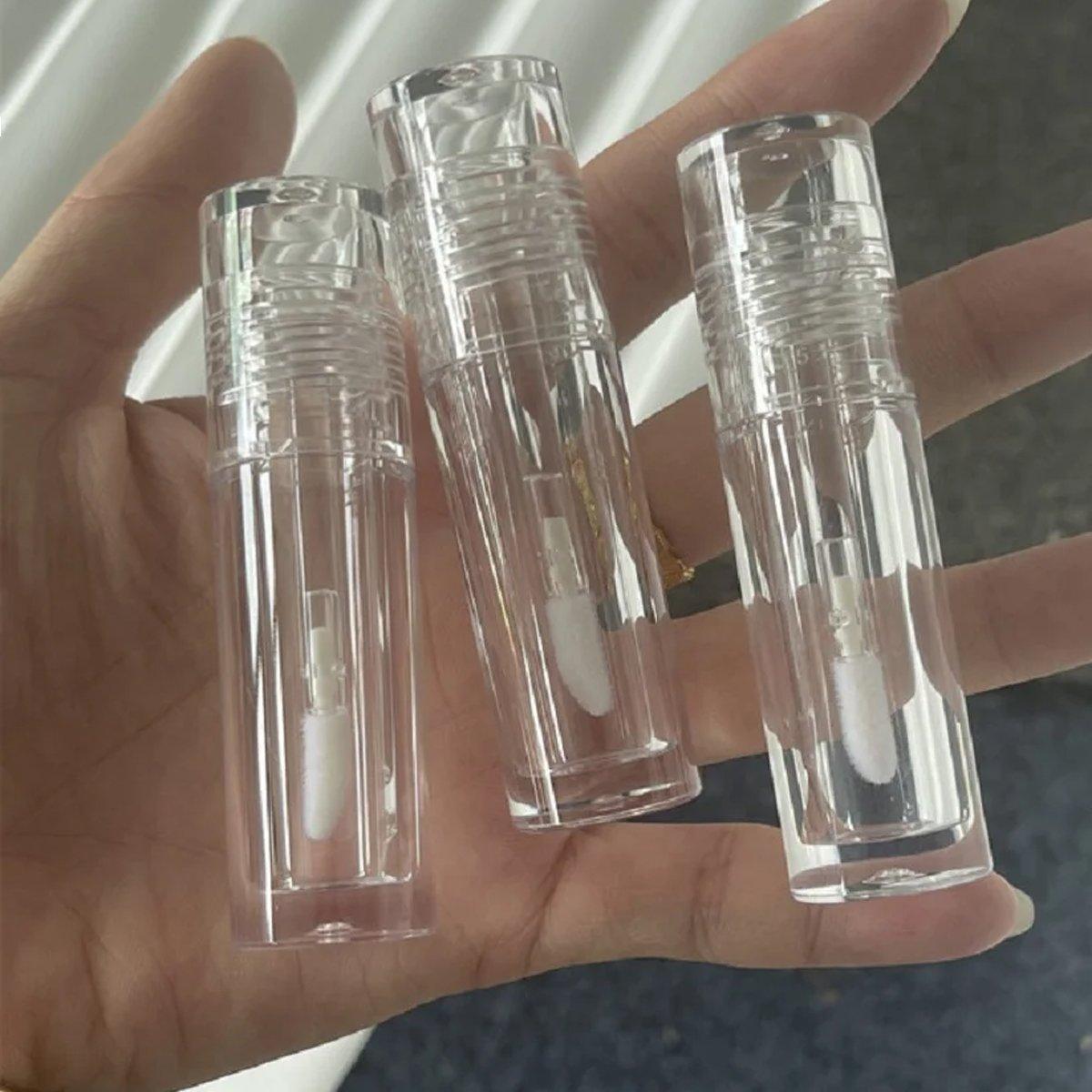 Premium 10pcs 3ml Transparent Lip Gloss Tubes with Applicator Wands