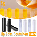 Premium 50pcs White Refillable PP Lip Balm Tubes 5g Twist Up Cosmetic Containers