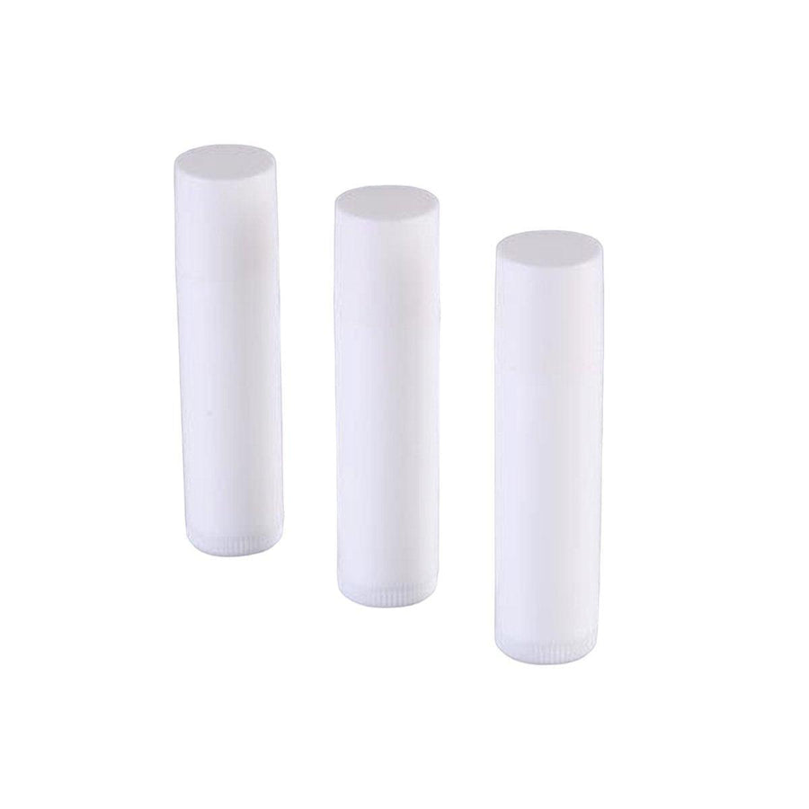 Premium 50pcs White Refillable PP Lip Balm Tubes 5g Twist Up Cosmetic Containers