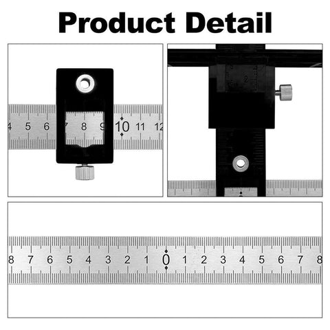 Premium Woodworking Drill Guide Hole Locator with Adjustable Sliders - Black