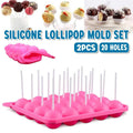 Premium Round Silicone Lollipop Moulds – 2 Pack with Paper Sticks