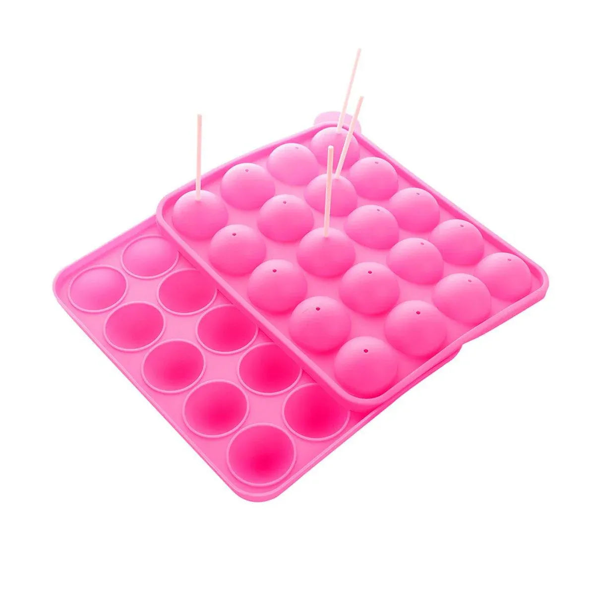 Premium Round Silicone Lollipop Moulds – 2 Pack with Paper Sticks