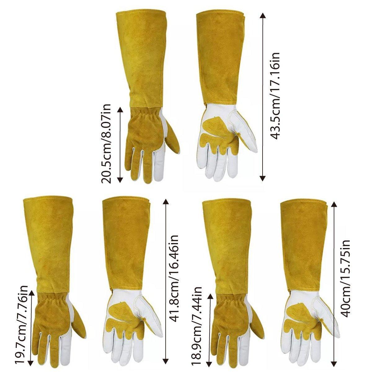 Heat Resistant Leather Welding Gloves - Long Cuffed for Extra Protection