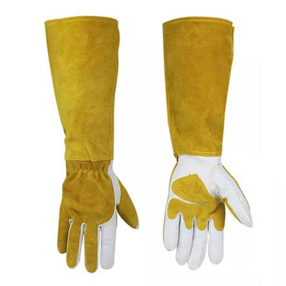 Heat Resistant Leather Welding Gloves - Long Cuffed for Extra Protection