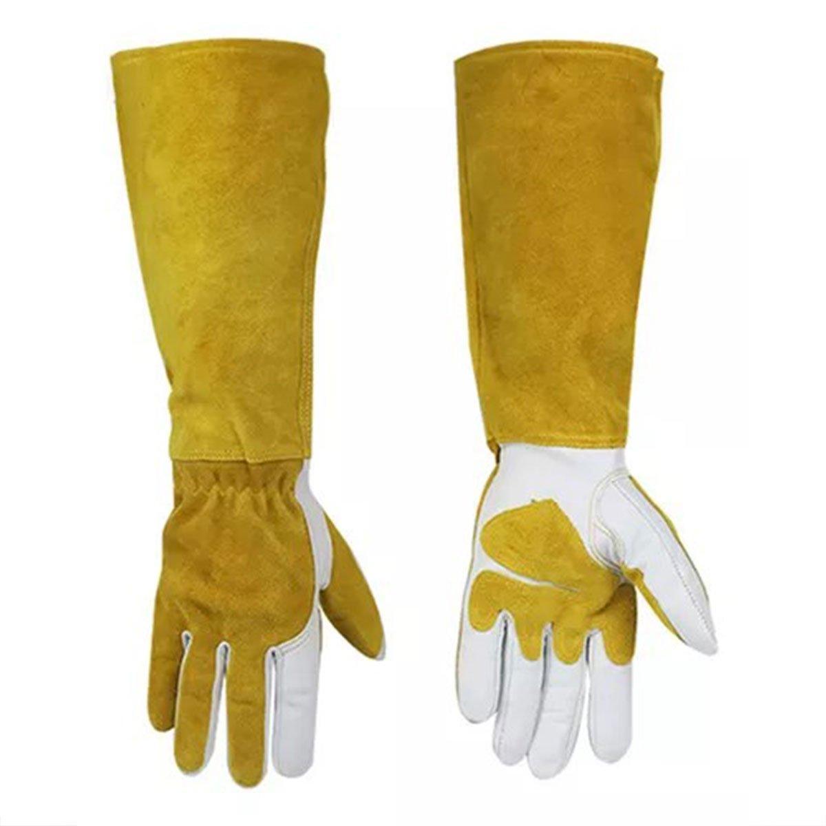 Heat Resistant Leather Welding Gloves - Long Cuffed for Extra Protection