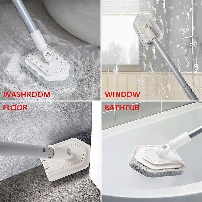 Long Handled Floor Scrubbing Brush 70-100cm with Interchangeable Heads - SuperSaverAU - view 3