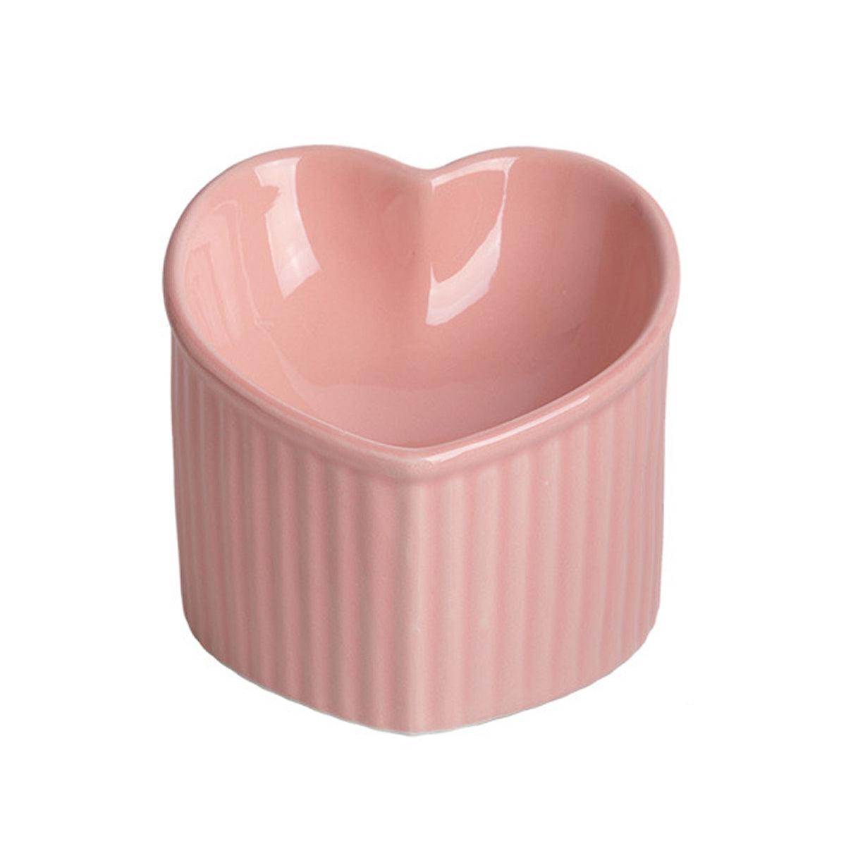 Heart-Shaped Ceramic Pet Bowl for Cats & Small Dogs, 5.43" x 4.56" x 3.14" - SuperSaverAU - view 9