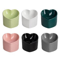 Heart-Shaped Ceramic Pet Bowl for Cats & Small Dogs, 5.43" x 4.56" - Dark Green - SuperSaverAU - view 2