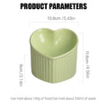 Heart-Shaped Ceramic Pet Bowl for Cats & Small Dogs, 5.43" x 4.56" - Dark Green - SuperSaverAU - view 3