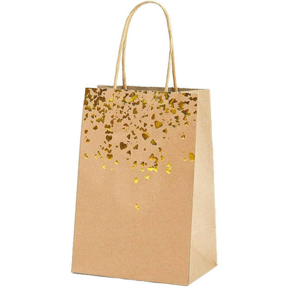 30PCS Kraft Paper Gift Bags Small Love Candy Bags Gold Foil Wedding Party Favors - White-Rainbow Foil