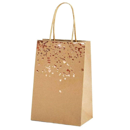 30PCS Kraft Paper Gift Bags Small Love Candy Bags Gold Foil Wedding Party Favors - White-Gold Foil