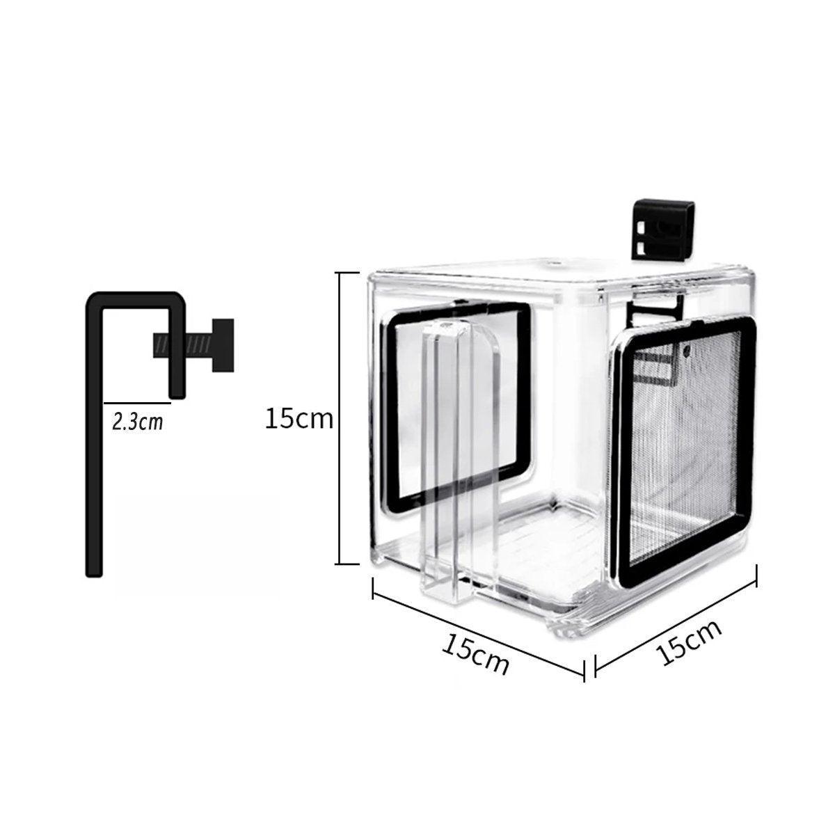 Premium Acrylic Aquarium Isolation Box with 304SS Mesh - 15cm
