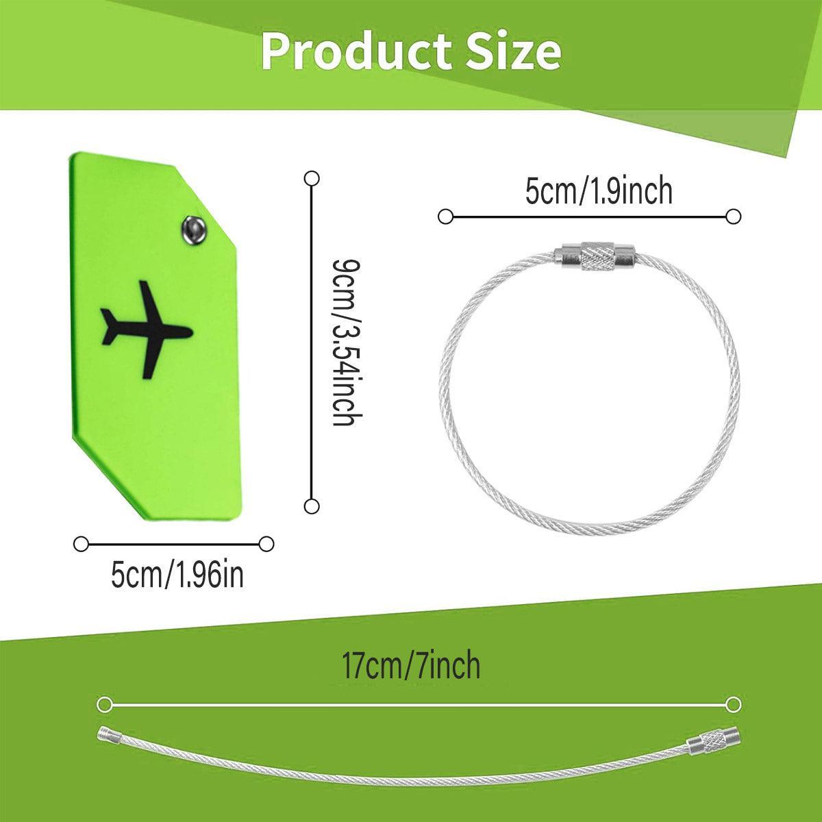 Premium Silicone Luggage Tags – Black & Green 5 Pack with Steel Cable Loops
