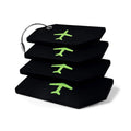 Premium Silicone Luggage Tags – Black & Green 5 Pack with Steel Cable Loops