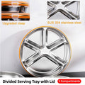 Multi Compartment Lunch Box with Lid Five Compartments Food Storage Fruit Plate - SuperSaverAU - view 1