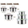 3PCS Stainless Steel Lunch Box Set - Airtight, Leak-proof, 300ml/550ml/900ml - Black - SuperSaverAU - view 2