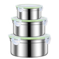 3PCS Stainless Steel Lunch Box Set - Airtight, Leak-proof, 300ml/550ml/900ml - Black - SuperSaverAU - view 4