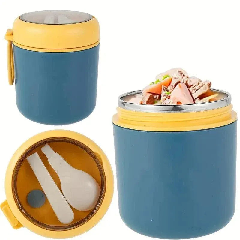 Premium Stainless Steel Insulated Lunch Box – Green 530ml with Built-In Spoon