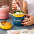 Premium Stainless Steel Insulated Lunch Box – Green 530ml with Built-In Spoon