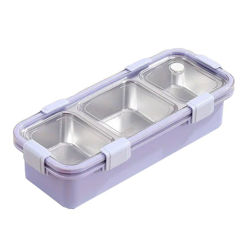 Stainless Steel Lunch Box Compartment Bento Box Food Container for Meal Prep Use - Pink