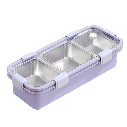 Stainless Steel Lunch Box Compartment Bento Box Food Container for Meal Prep Use - Pink