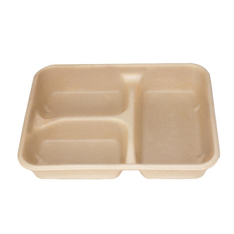 25/50pcs Biodegradable Lunch Box Microwaveable Tray with Compartment Paper Lid - 1100ml-4-50pcs - SuperSaverAU - view 4