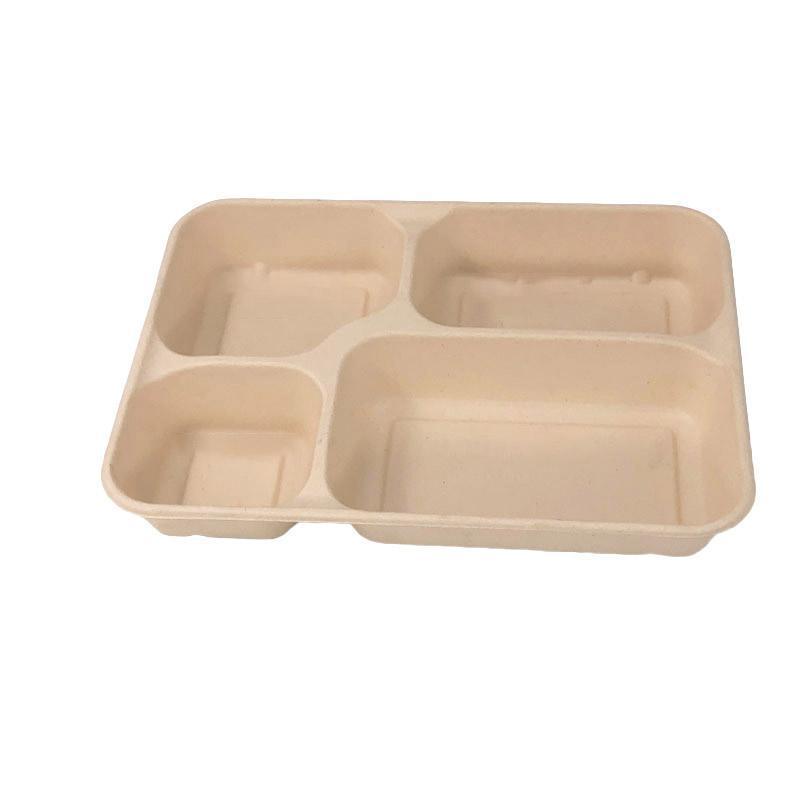25/50pcs Biodegradable Lunch Box Microwaveable Tray with Compartment Paper Lid - 1100ml-4-50pcs - SuperSaverAU - view 8