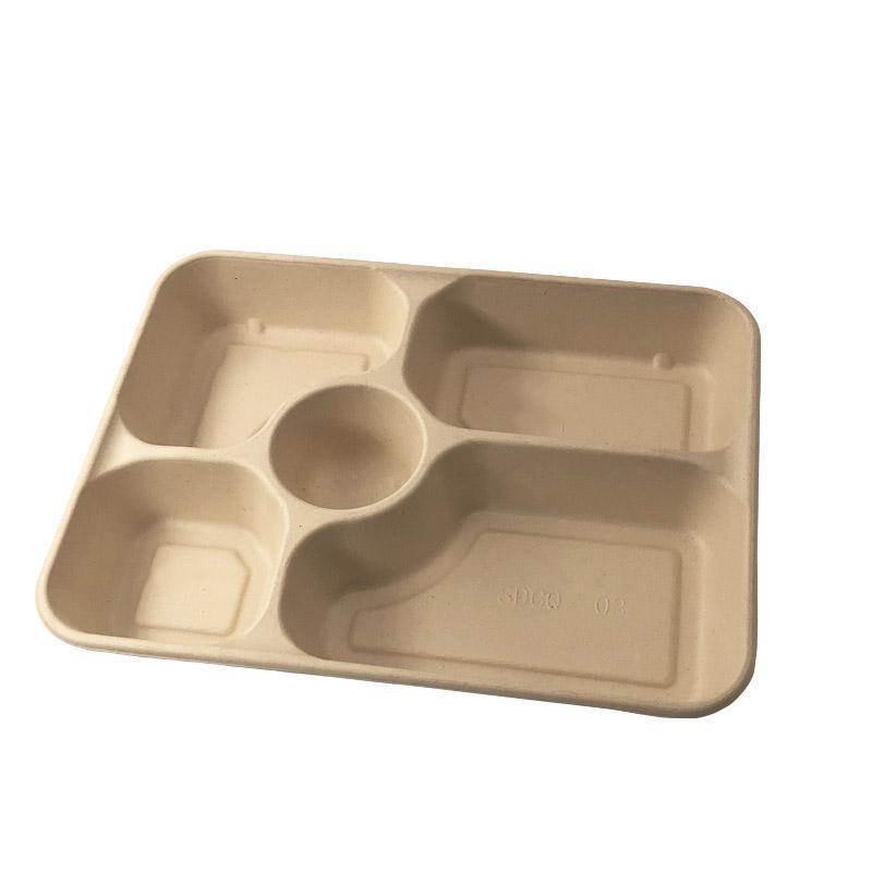 25/50pcs Biodegradable Lunch Box Microwaveable Tray with Compartment Paper Lid - 1200ml-4-25pcs - SuperSaverAU - view 9
