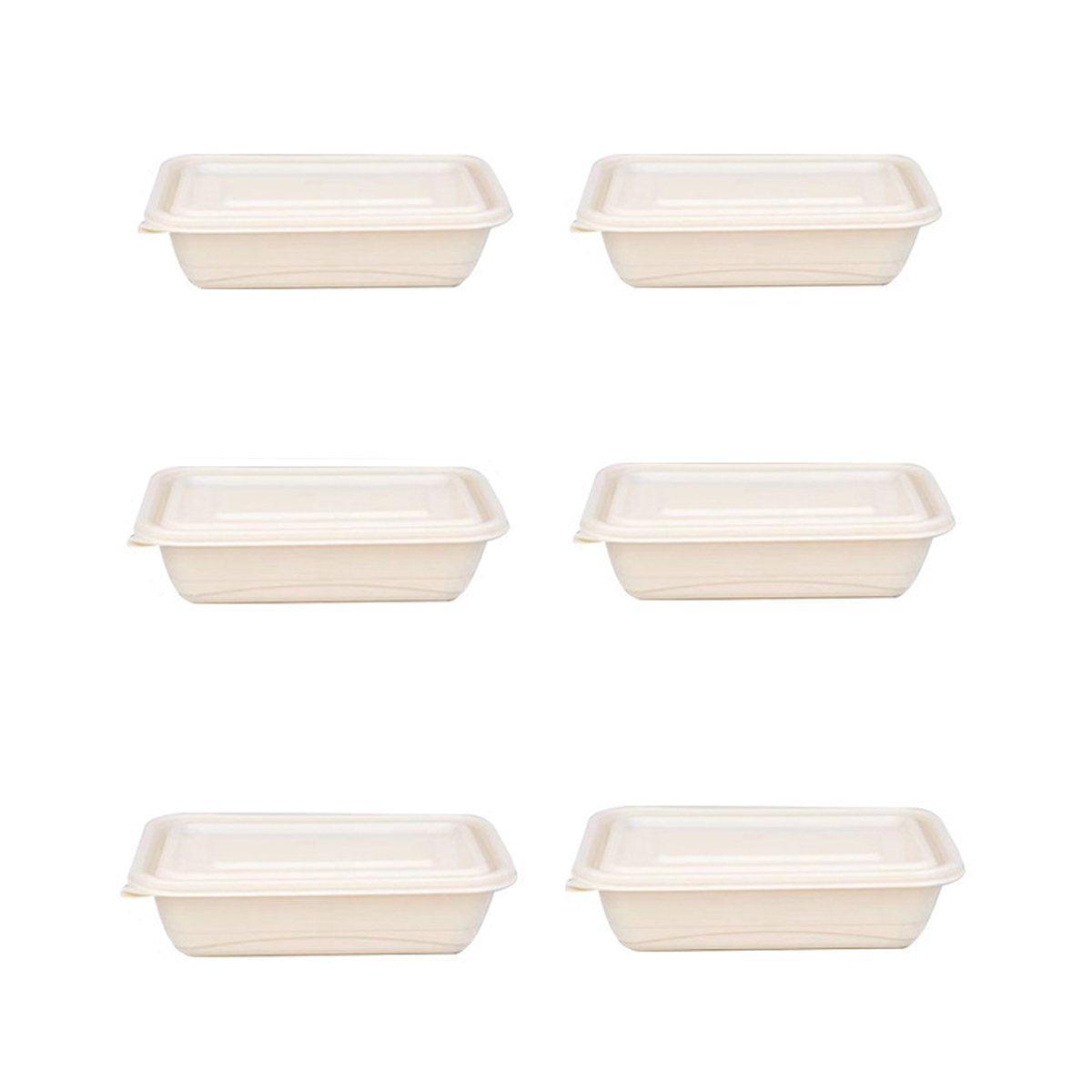 50pcs Corn Starch Lunch Boxes - Eco-Friendly 750ml Takeout Containers