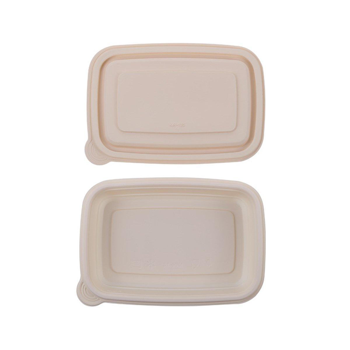 50pcs Corn Starch Lunch Boxes - Eco-Friendly 750ml Takeout Containers