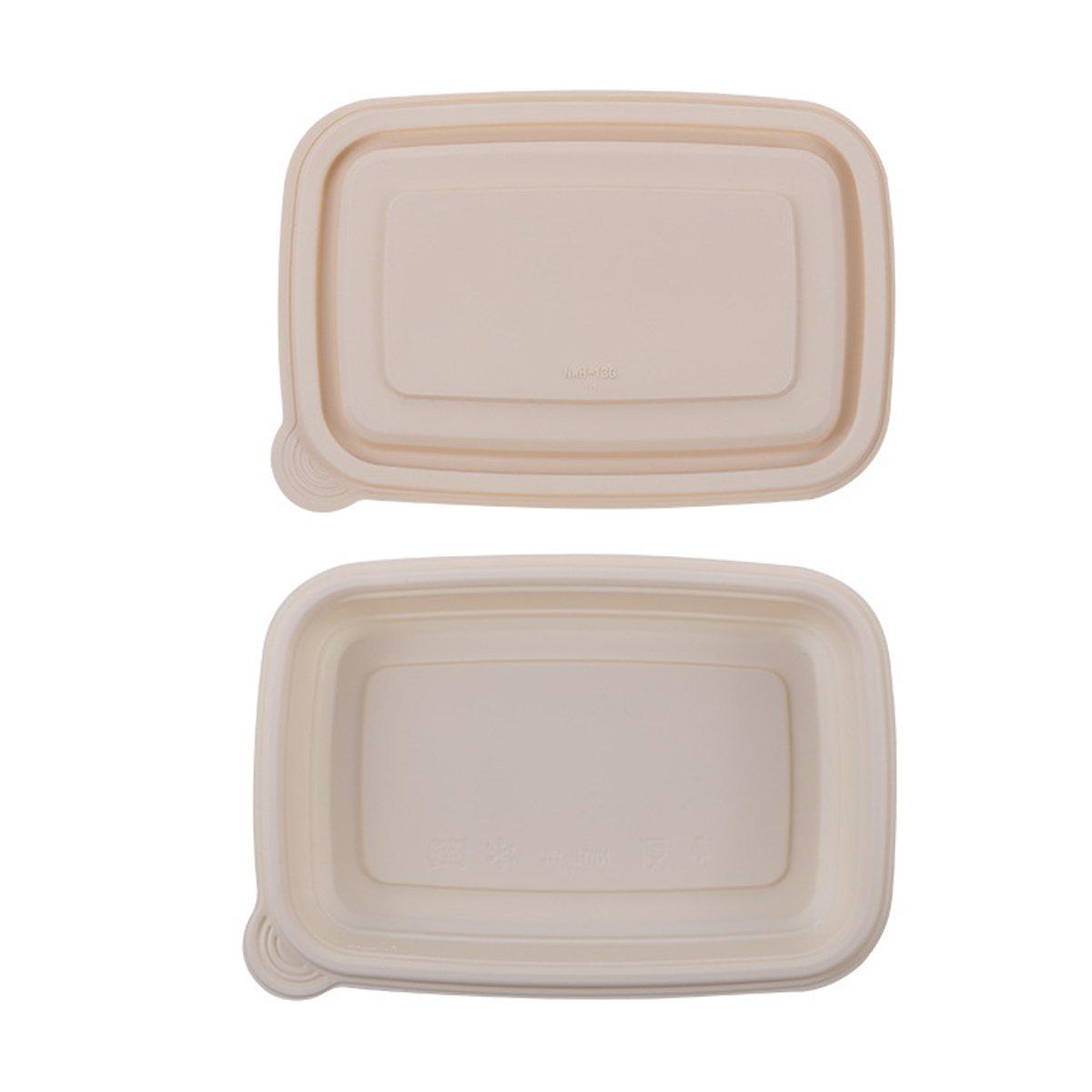 50pcs Corn Starch Lunch Boxes - Eco-Friendly 750ml Takeout Containers
