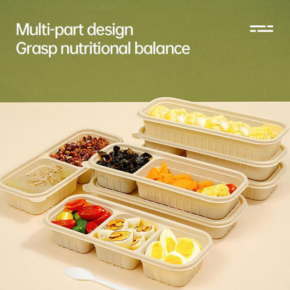 Biodegradable Corn Starch Meal Prep Containers Lids Durable Multi Compartment - C1