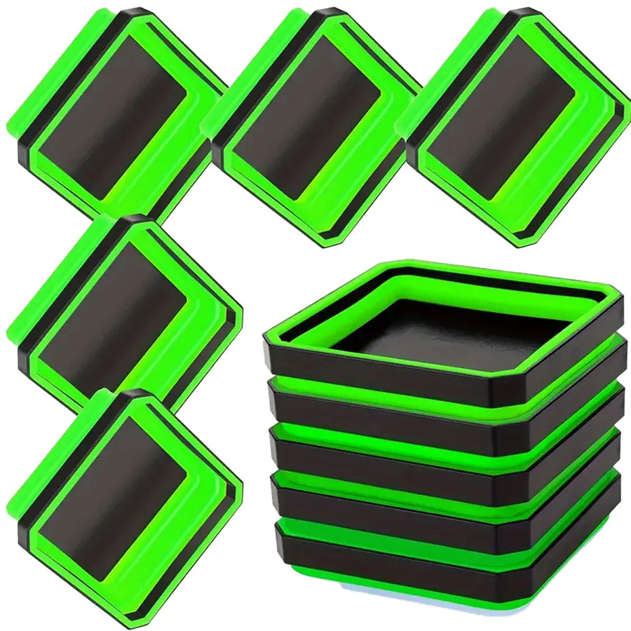 Premium 10 Piece Silicone Magnetic Tool Tray Set - Green