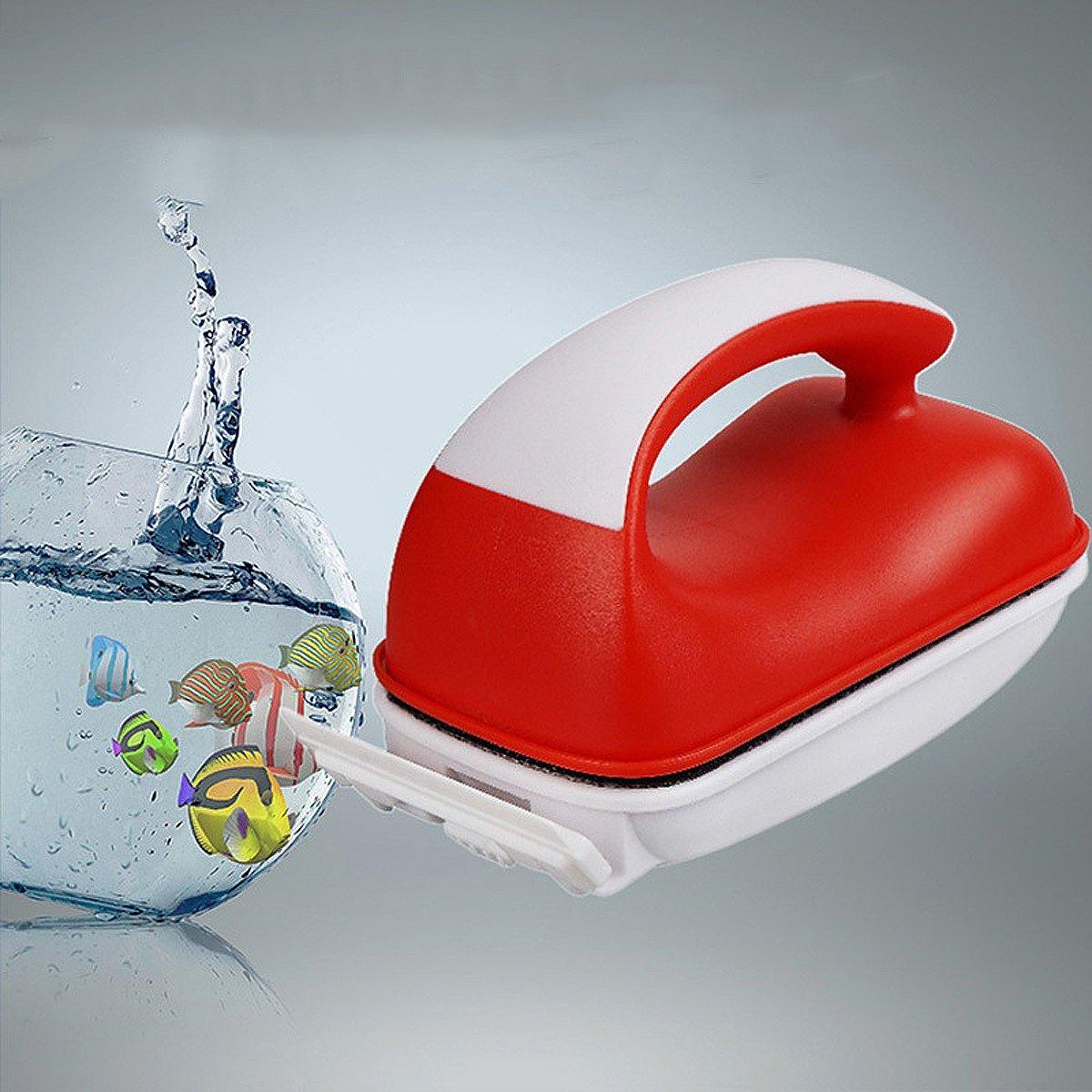 Magnetic Aquarium Glass Cleaner Brush - Double-Sided, Ergonomic, M Size