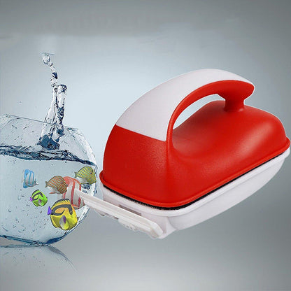 Magnetic Aquarium Glass Cleaner Brush - Double-Sided, Ergonomic, M Size
