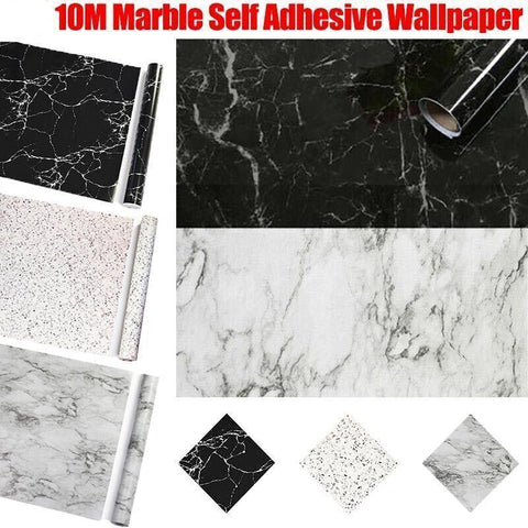 Premium Self-Adhesive Marble PVC Wall Sticker – Black Marble-A 45cm x 10m