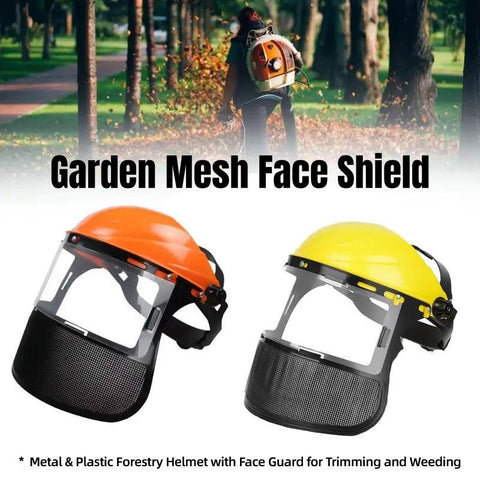 Premium Garden Face Shield Headgear with Flip-Up Screen - Yellow