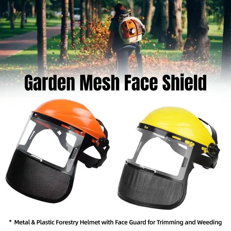 Premium Garden Face Shield Headgear with Flip-Up Screen - Yellow