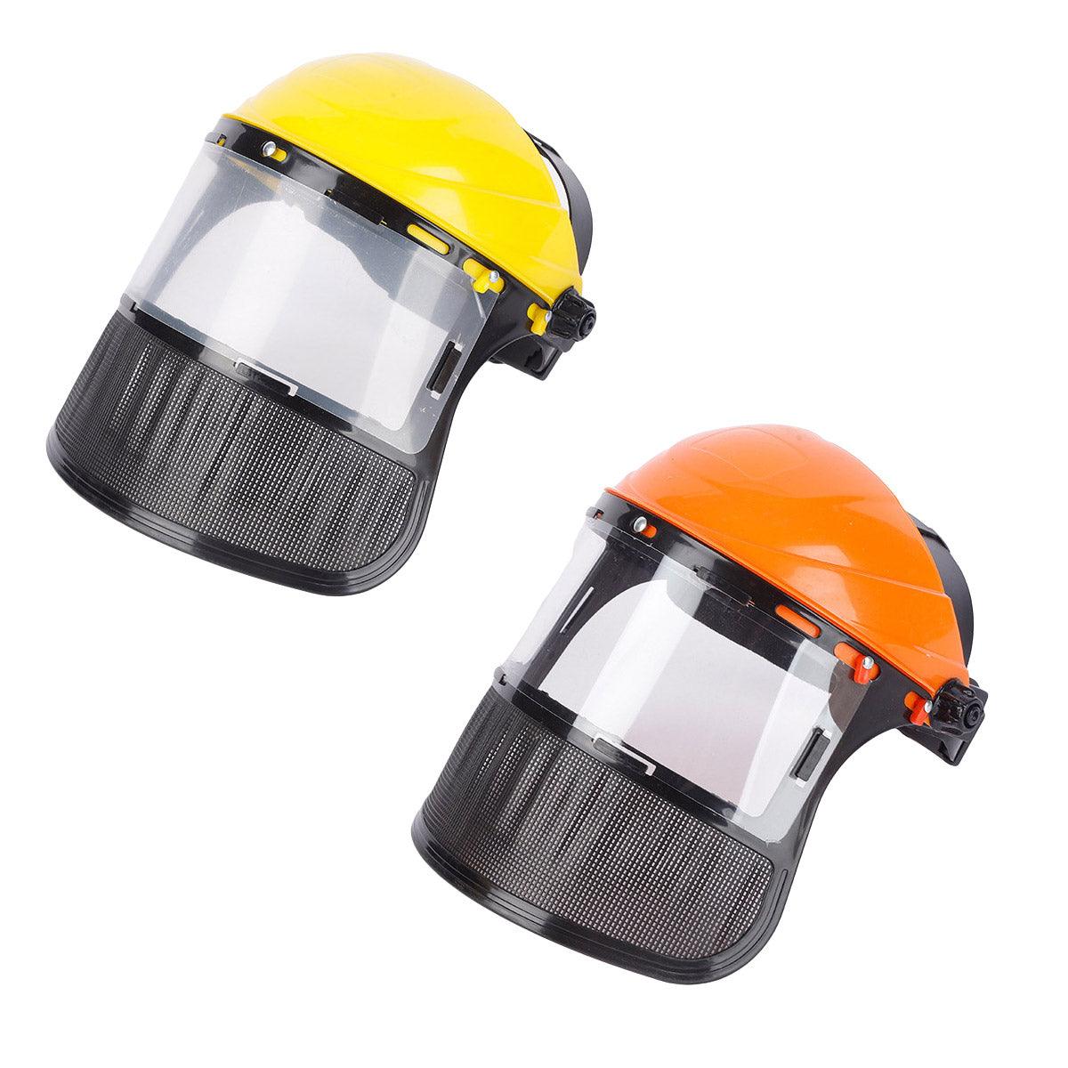 Premium Garden Face Shield Headgear with Flip-Up Screen - Yellow