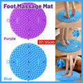 Premium Blue 55cm TPE Circular Foot Massage Mat with Anti-Slip Textured Nodes