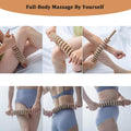 Premium Wooden 12-Roller Massage Stick for Neck Back Thigh and Muscle Relaxation