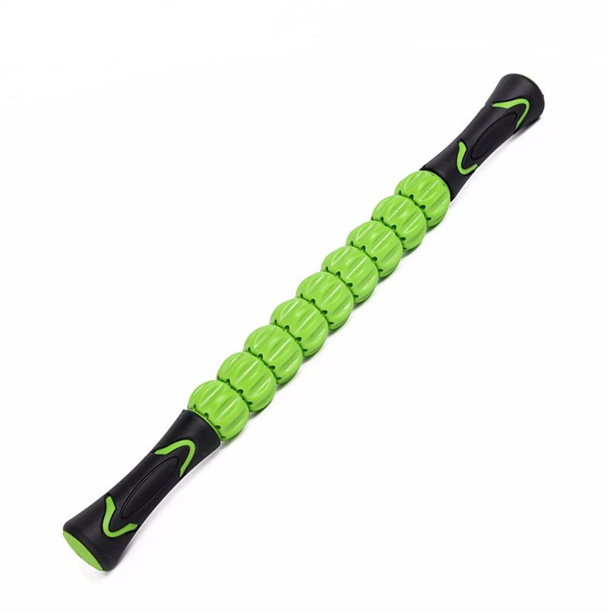 Premium Black 9-Roller Muscle Massage Stick for Fascia Back Leg and Neck Relief