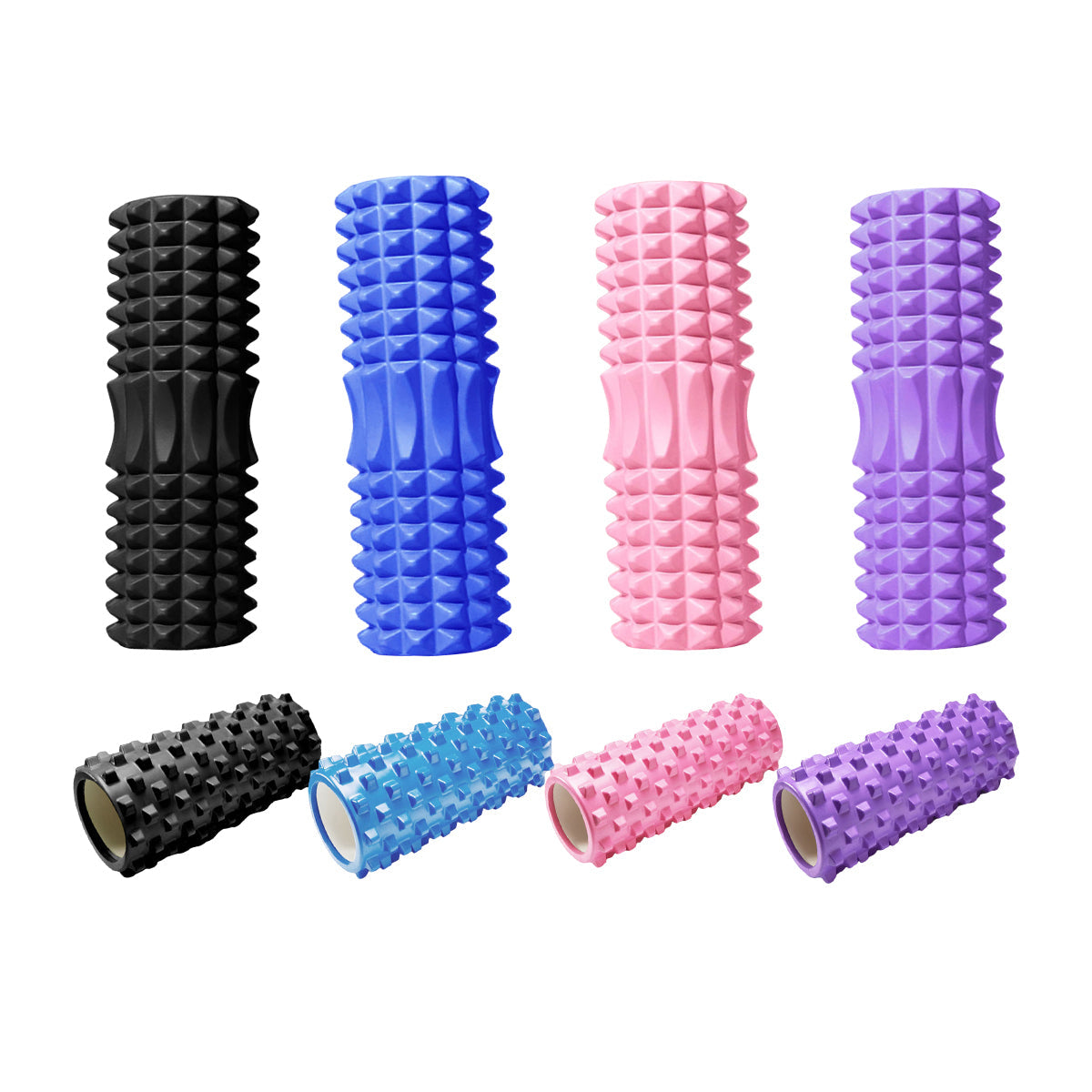 EVA Foam Roller Yoga Massage Stick - Wolf Tooth Style 45cm - Blue