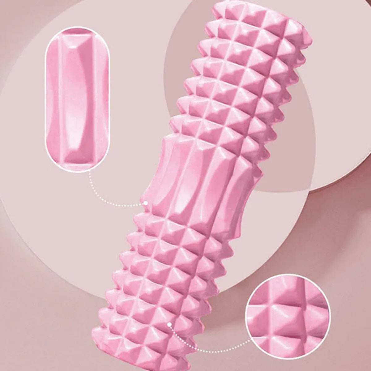 Premium High Density EVA Foam Roller with Textured Crescent Surface - Purple 33cm
