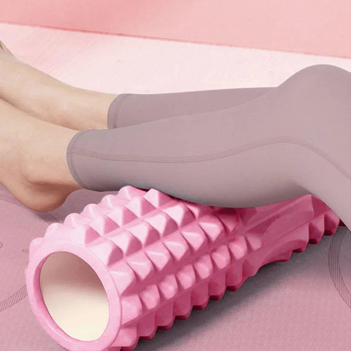 Premium High Density EVA Foam Roller with Textured Crescent Surface - Purple 33cm