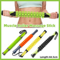 Premium Muscle Roller Stick with Gear-Shaped Roller & Anti-Slip Handles - Yellow